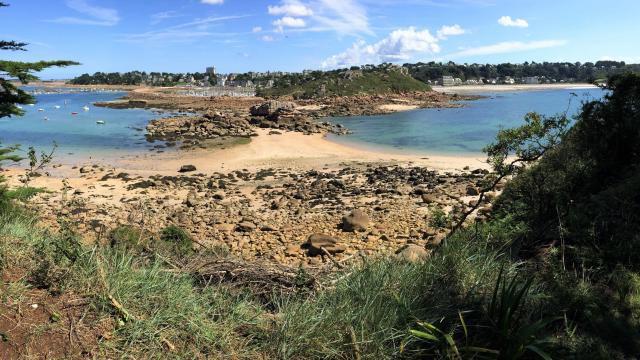 Passage de l'Ile Milliau - Le Castel et le port de Trébeurden
