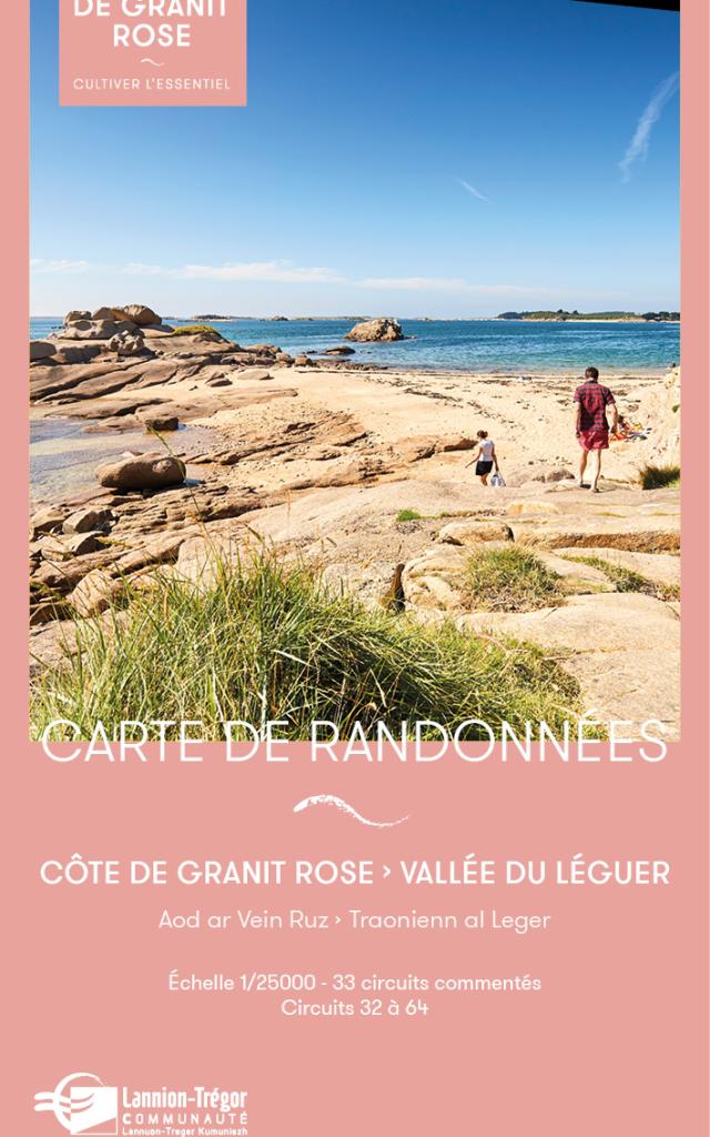 Carte rando Côte de Granit Rose - Vallée du Léguer