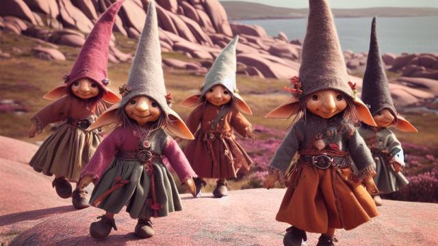 Korrigans Dancing On The Moor In High Dune Cliffs