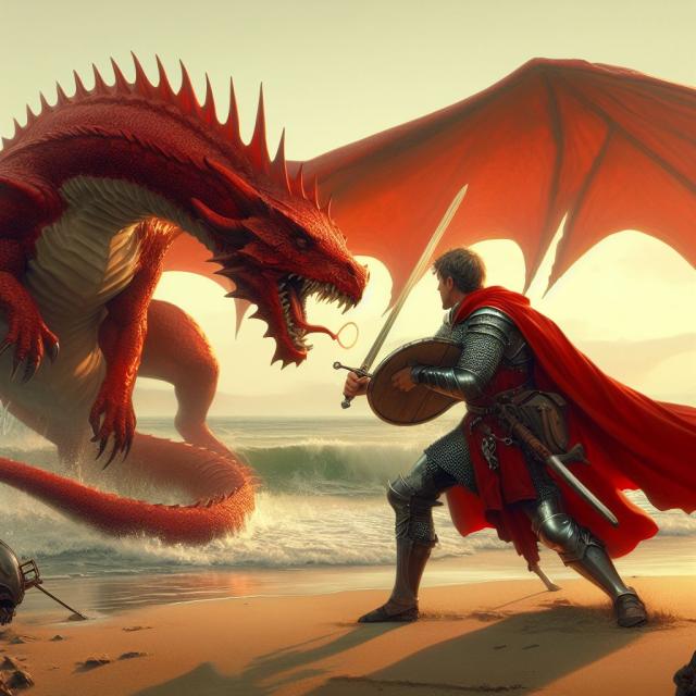 King Arthur Fighting The Dragon At The Foot Of The Great Rock 1