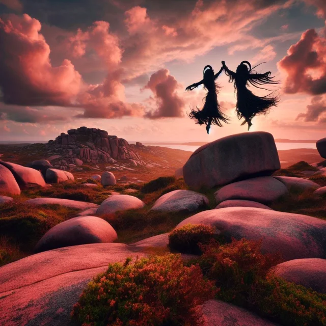 Tanzende Hexen in der bretonischen Heide 4