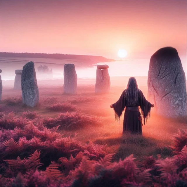 Druide Und Menhir An Der Küste Von Rosa Granit 3