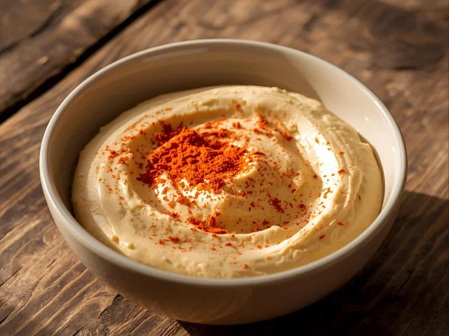 Un bol de houmous au cocos de paimpol