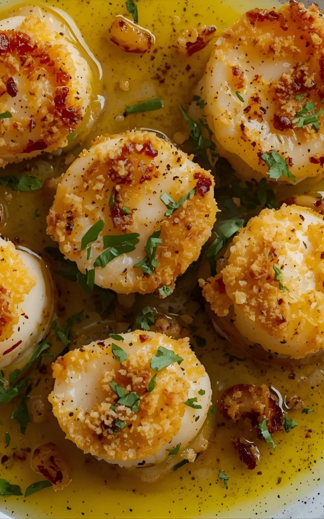 Breton-style scallops with breadcrumbs and butter