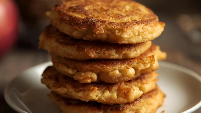 Several Apple Treguier Doughnuts That Look Like A Crushed Potato Patty