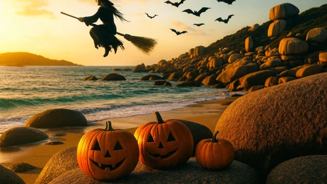 Witches and Pumpkins on the Pink Granite Coast Halloween