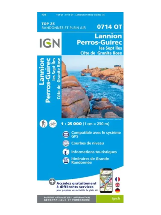 Carte IGN Lannion-Perros Guirec - Produit boutik